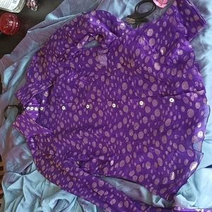 Dolce and Gabbana purple and gold fitted shirt.